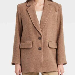 NWT Universal Thread Women’s Oversized Blazer Tan Casual Lightweight Jacket S
